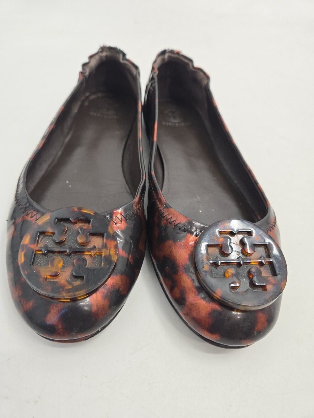Tory Burch Tortoiseshell Ballet Flats Brown Black Size 8 - Picture 9 of 13